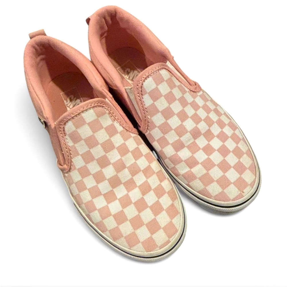 Vans Pink Checkered Slip-On Shoes